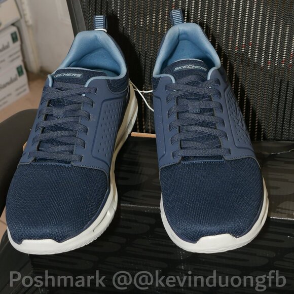 Skechers Men's Glide Lite Pacer Shoe  Colors: Blue - Picture 4 of 5